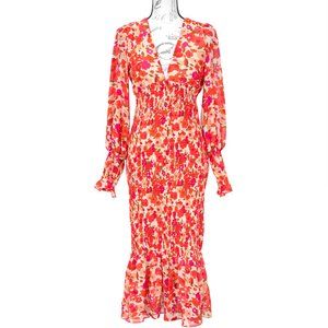 1733-Luxxel Floral Midi Dress